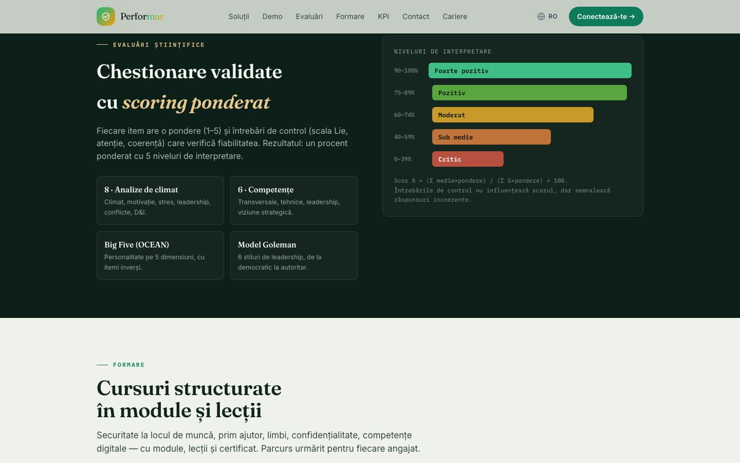 Performar — Assessments with weighted scoring